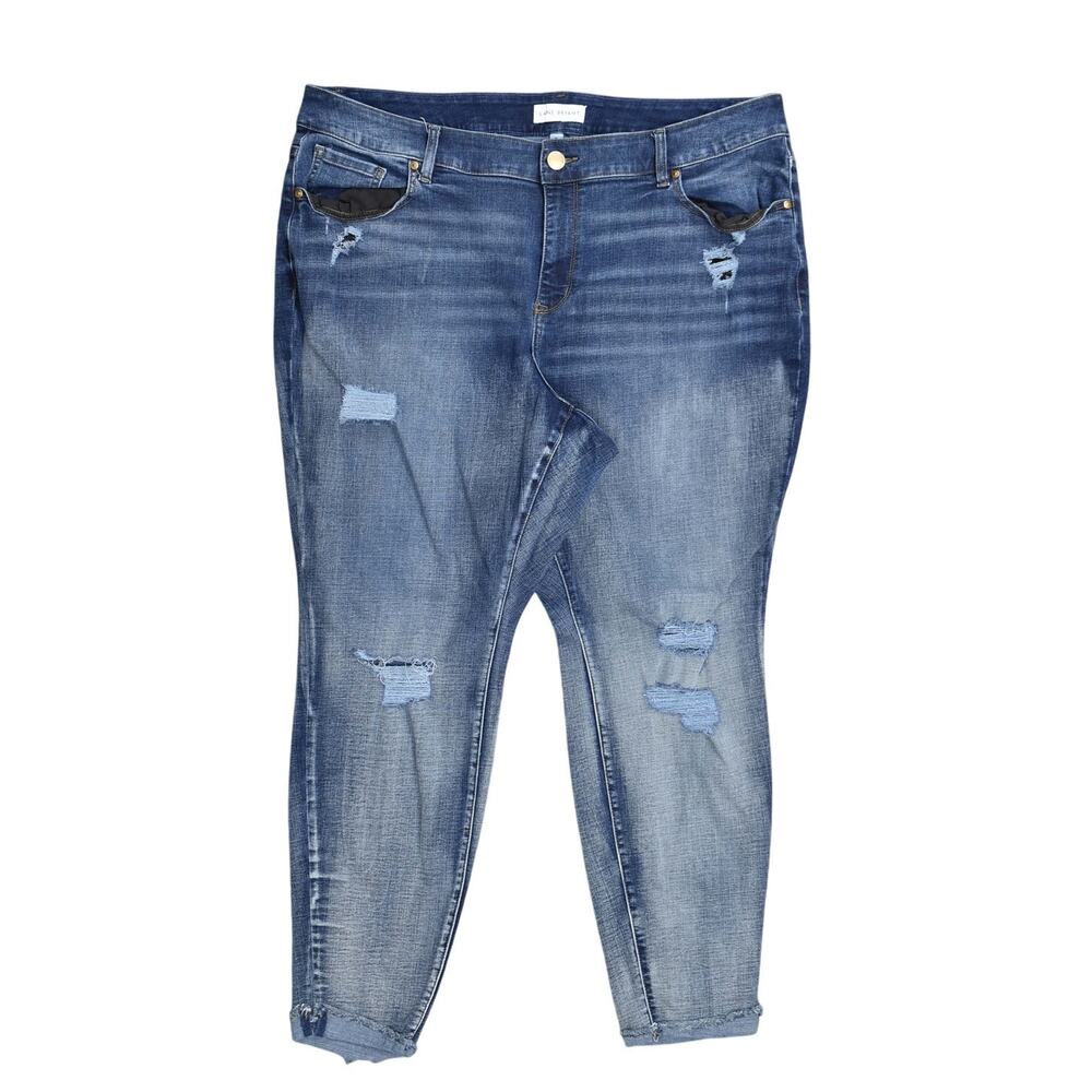 Lane Bryant Medium Wash Distressed Ankle Jeans